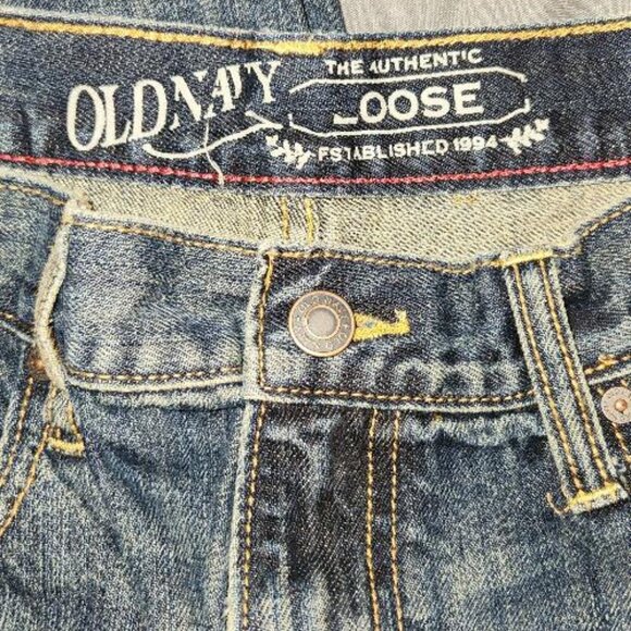 Mens Old Navy Jeans Dark Wash Loose fit 34x32 - Picture 4 of 5